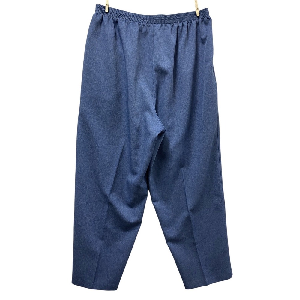VTG Briggs Plus 24W Pleated Tapered Pants Blue Knit Officecore Academia - Picture 2 of 9